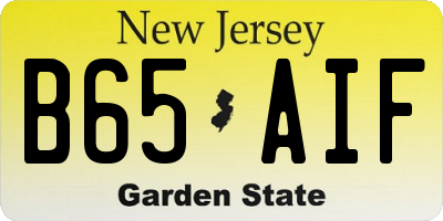NJ license plate B65AIF