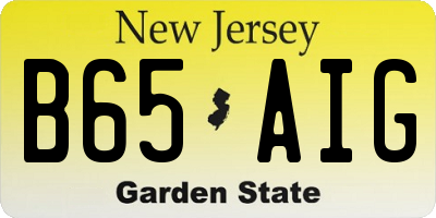 NJ license plate B65AIG