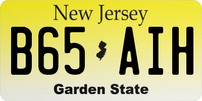 NJ license plate B65AIH