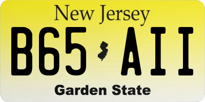 NJ license plate B65AII