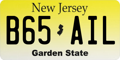 NJ license plate B65AIL