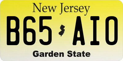 NJ license plate B65AIO