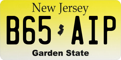 NJ license plate B65AIP