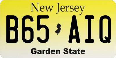 NJ license plate B65AIQ