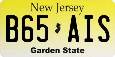 NJ license plate B65AIS