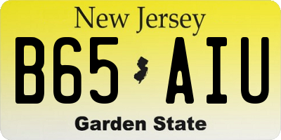 NJ license plate B65AIU