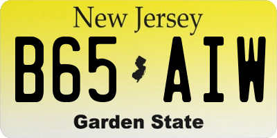 NJ license plate B65AIW