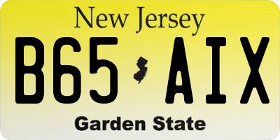 NJ license plate B65AIX