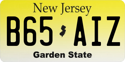 NJ license plate B65AIZ