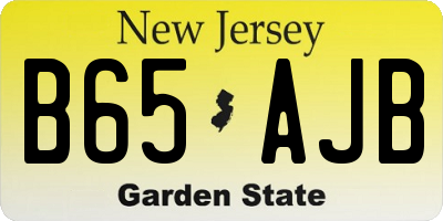 NJ license plate B65AJB