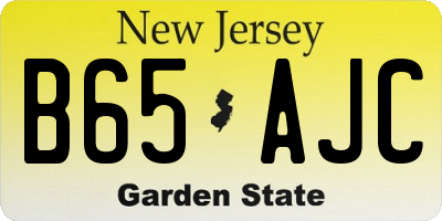 NJ license plate B65AJC