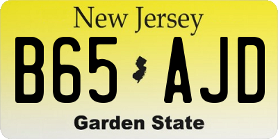 NJ license plate B65AJD