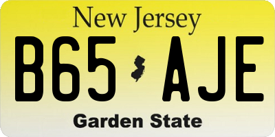 NJ license plate B65AJE