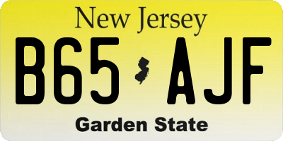 NJ license plate B65AJF