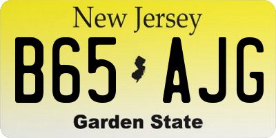 NJ license plate B65AJG
