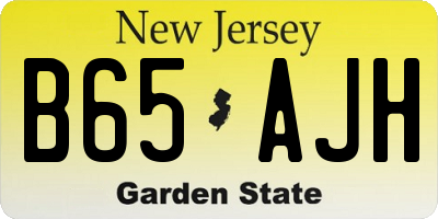 NJ license plate B65AJH