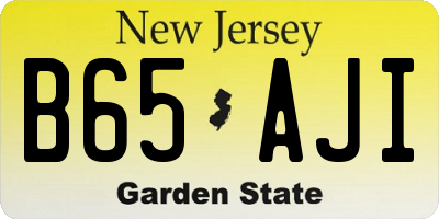 NJ license plate B65AJI