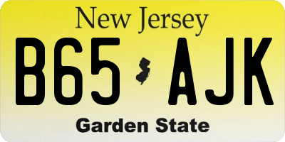 NJ license plate B65AJK