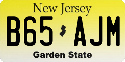 NJ license plate B65AJM