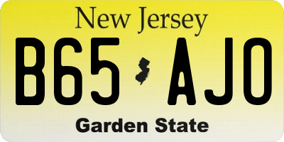 NJ license plate B65AJO