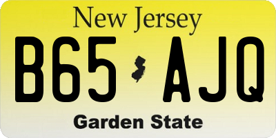 NJ license plate B65AJQ