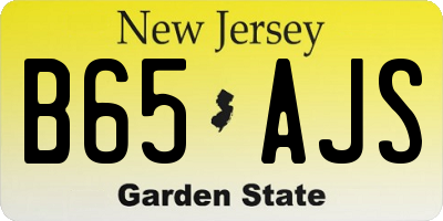 NJ license plate B65AJS