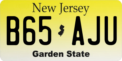 NJ license plate B65AJU