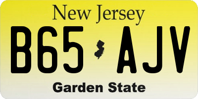 NJ license plate B65AJV
