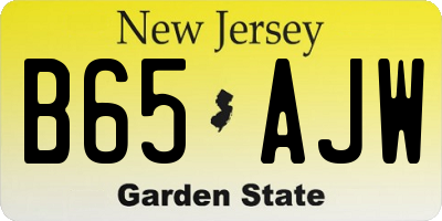 NJ license plate B65AJW