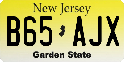 NJ license plate B65AJX