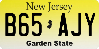 NJ license plate B65AJY
