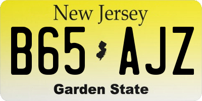 NJ license plate B65AJZ