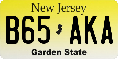 NJ license plate B65AKA