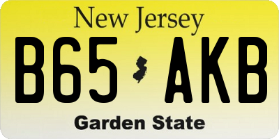 NJ license plate B65AKB