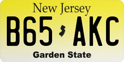 NJ license plate B65AKC
