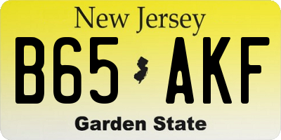 NJ license plate B65AKF