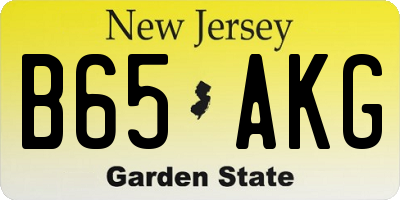 NJ license plate B65AKG