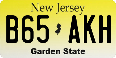 NJ license plate B65AKH