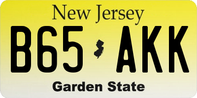 NJ license plate B65AKK