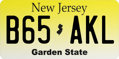 NJ license plate B65AKL