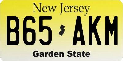 NJ license plate B65AKM