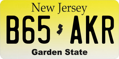 NJ license plate B65AKR