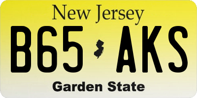 NJ license plate B65AKS