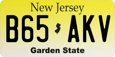 NJ license plate B65AKV