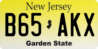 NJ license plate B65AKX