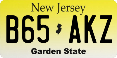 NJ license plate B65AKZ