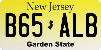 NJ license plate B65ALB