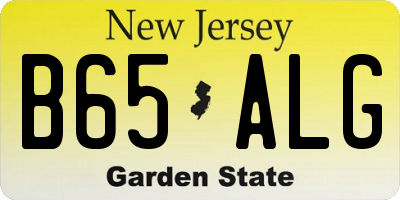 NJ license plate B65ALG