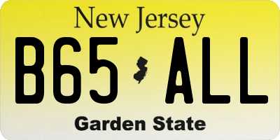 NJ license plate B65ALL