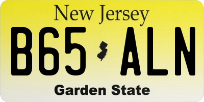 NJ license plate B65ALN
